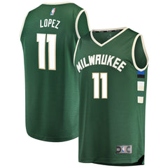 Fanatics Brook Lopez Milwaukee Bucks Fast Break Replica Player Jersey Green Icon Edition