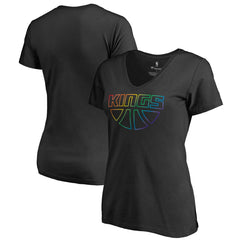 Sacramento Kings Women's Team Pride Wordmark V-Neck T-Shirt Black