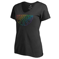 Sacramento Kings Women's Team Pride Wordmark V-Neck T-Shirt Black