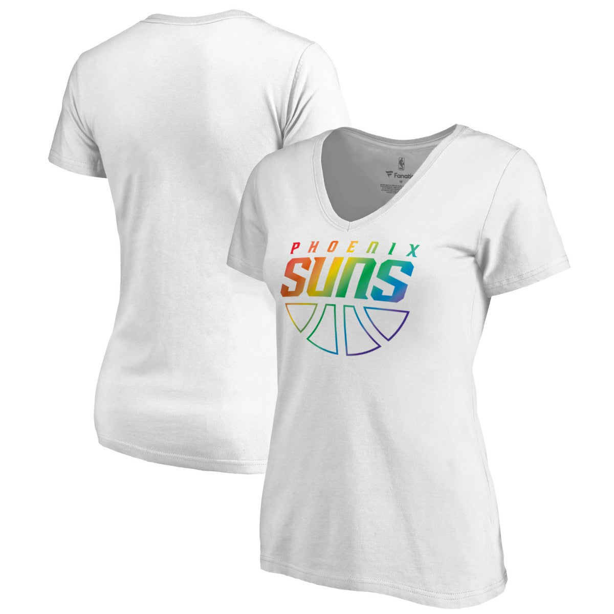 Phoenix Suns Women's Team Pride Wordmark V-Neck T-Shirt White