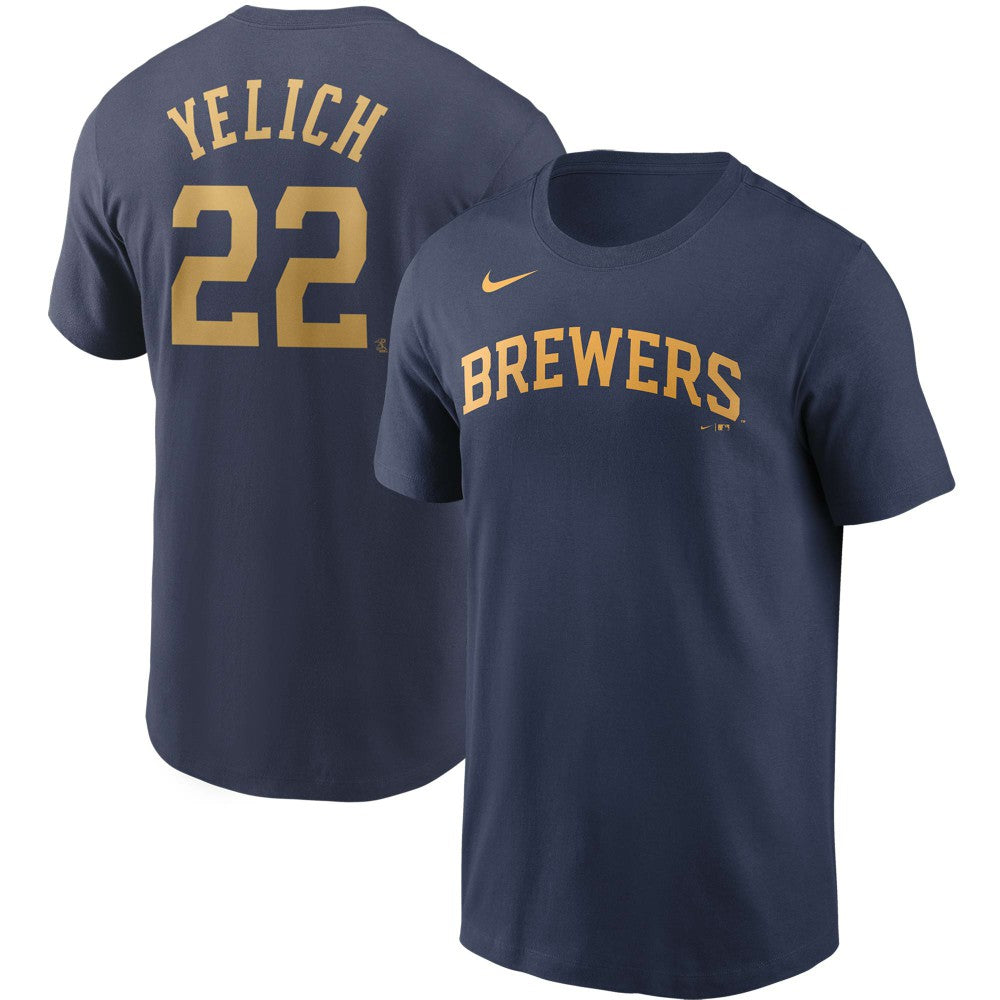 Christian Yelich Milwaukee Brewers Nike Name & Number T-Shirt Discount