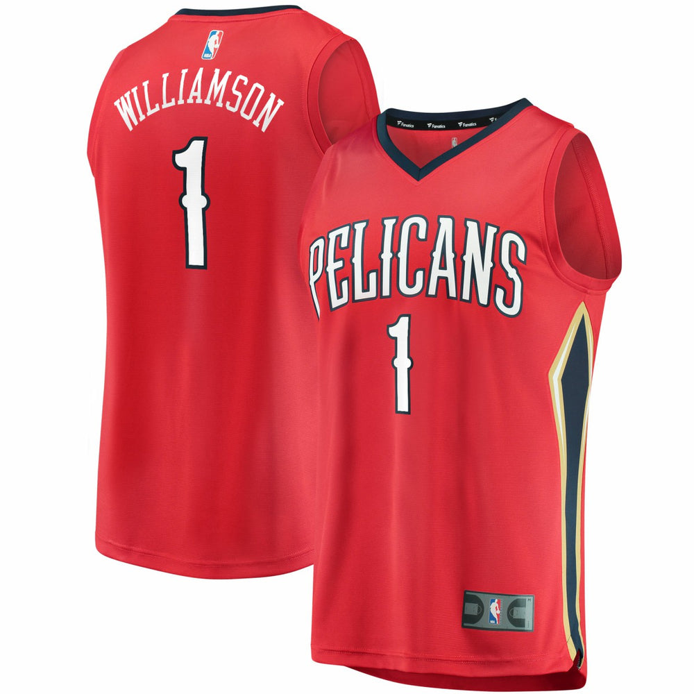Fanatics Zion Williamson New Orleans Pelicans Replica Fast Break Jersey Red Statement Edition