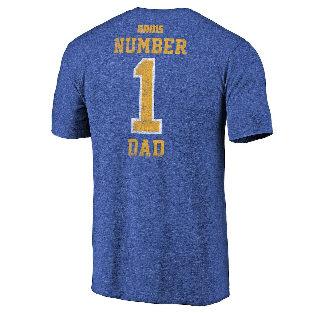 Los Angeles Rams Greatest Dad Retro Tri-Blend T-Shirt - Heathered Royal - Fanatics