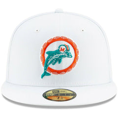 Miami Dolphins New Era Historic Omaha 59FIFTY Fitted Hat - White - NFL