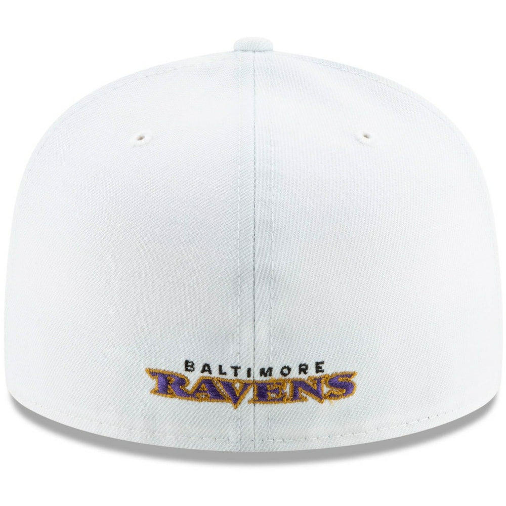 Baltimore Ravens New Era Shield Omaha 59FIFTY Fitted Hat - White - NFL