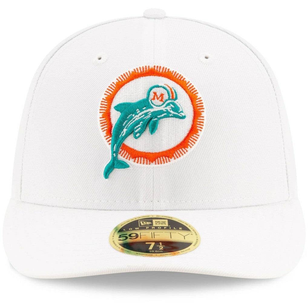 Miami Dolphins New Era Omaha Low Profile 59FIFTY Fitted Hat - White - NFL