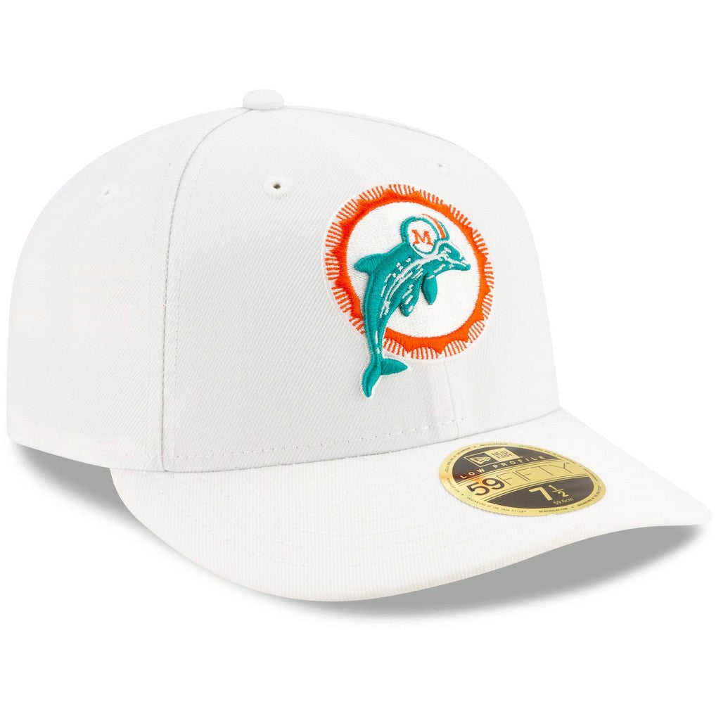 Miami Dolphins New Era Omaha Low Profile 59FIFTY Fitted Hat - White - NFL