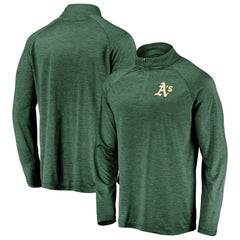 Athletics Fanatics Iconic Striated Primary Logo Raglan Quarter-Zip Pullover Jacket Outlet