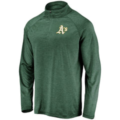 Athletics Fanatics Iconic Striated Primary Logo Raglan Quarter-Zip Pullover Jacket Outlet