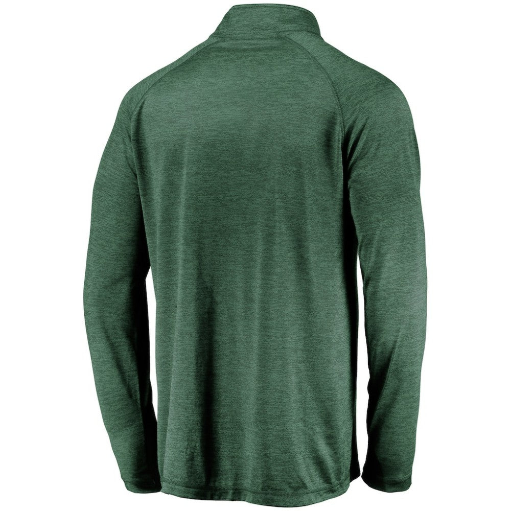 Athletics Fanatics Iconic Striated Primary Logo Raglan Quarter-Zip Pullover Jacket Outlet