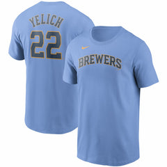 Christian Yelich Milwaukee Brewers Nike Name & Number T-Shirt Online