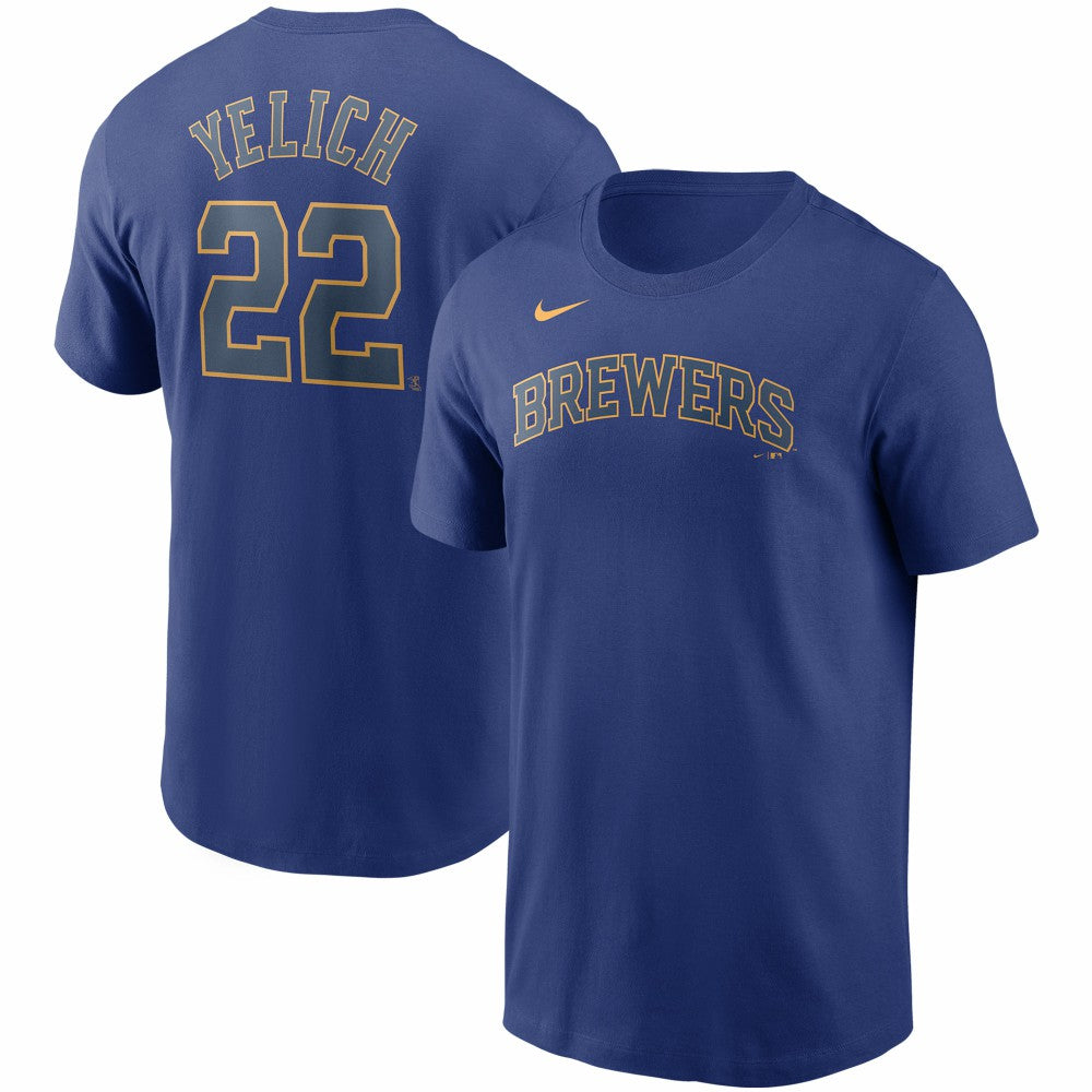 Christian Yelich Milwaukee Brewers Nike Name & Number T-Shirt Discount