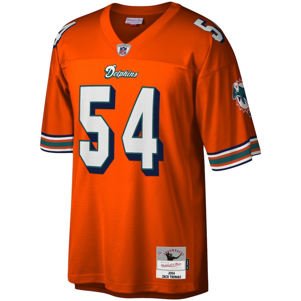 Zach Thomas Miami Dolphins Legacy Replica Jersey - Orange - Mitchell & Ness