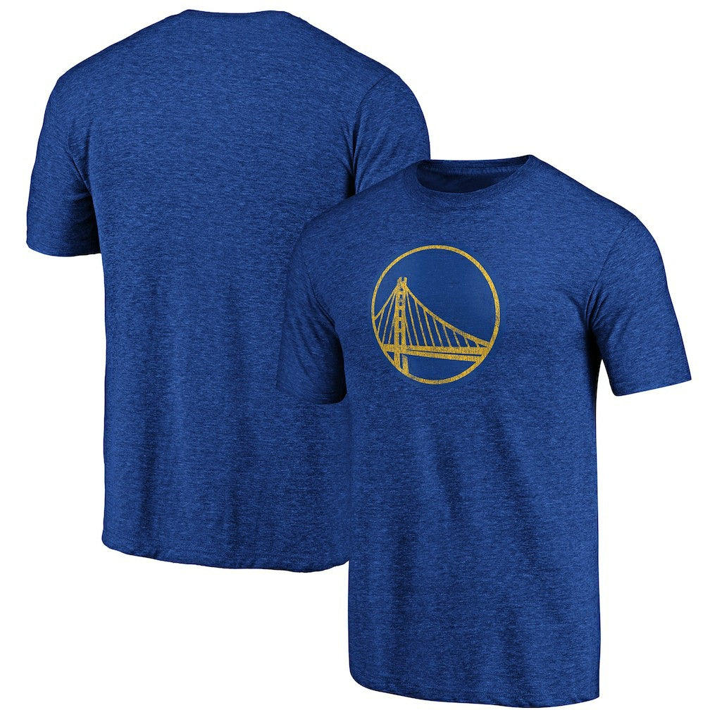Golden State Warriors Distressed Primary Logo Tri-Blend T-Shirt Royal