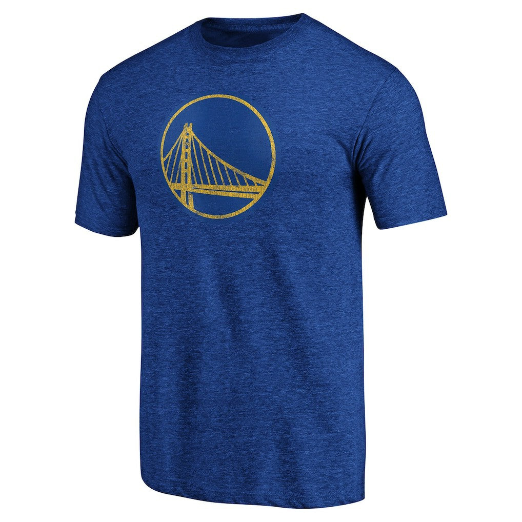 Golden State Warriors Distressed Primary Logo Tri-Blend T-Shirt Royal