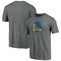 Golden State Warriors Distressed Primary Logo Tri-Blend T-Shirt Gray