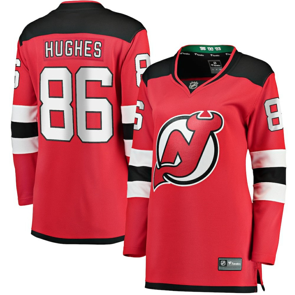 Jack Hughes New Jersey Devils Fanatics Women's Home Breakaway Jersey - Red | Fanatics Clearance