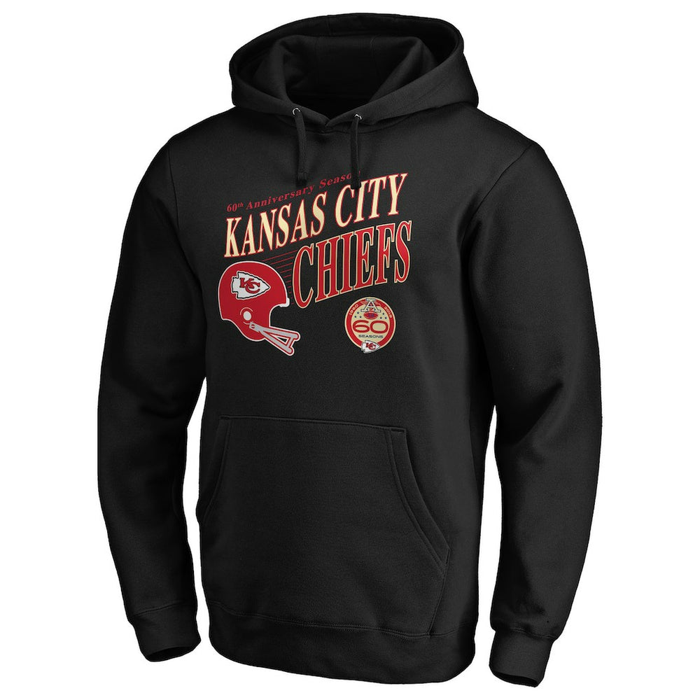 Kansas City Chiefs 60th Season Logo Rise Pullover Hoodie - Black - NFL