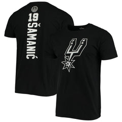 Fanatics Luka Samanic San Antonio Spurs Playmaker Name & Number Logo T-Shirt Black