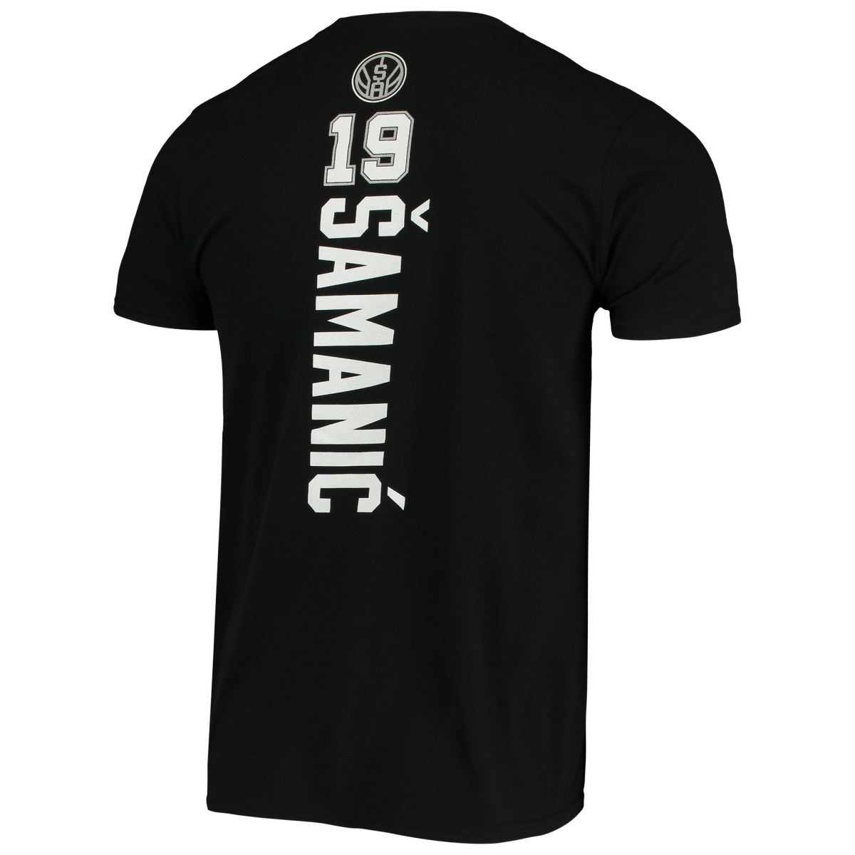 Fanatics Luka Samanic San Antonio Spurs Playmaker Name & Number Logo T-Shirt Black