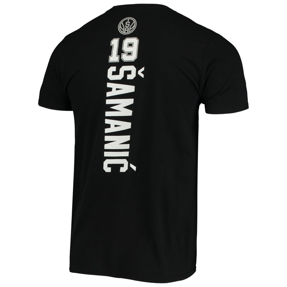 Fanatics Luka Samanic San Antonio Spurs Playmaker Name & Number Logo T-Shirt Black