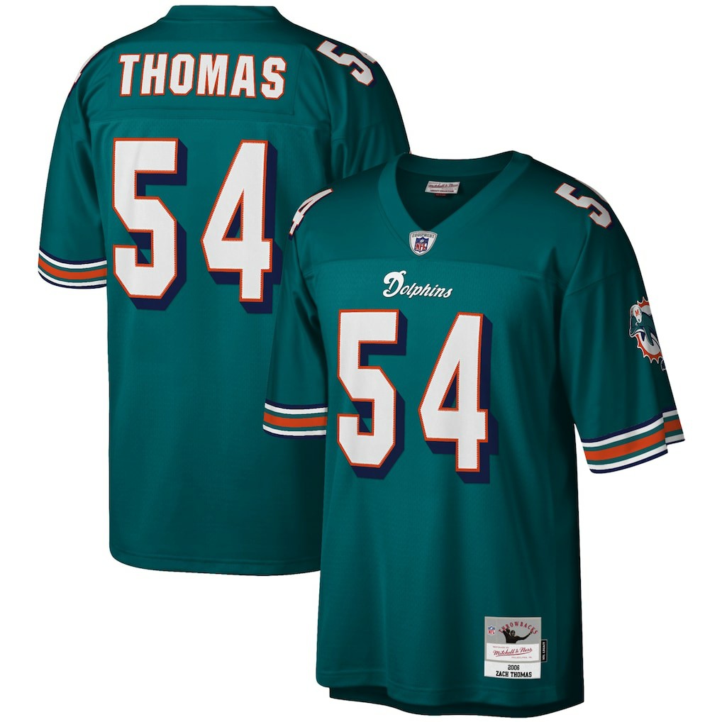 Zach Thomas Miami Dolphins Legacy Replica Jersey - Aqua - Mitchell & Ness