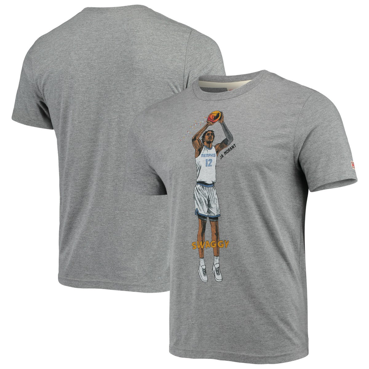Ja Morant Memphis Grizzlies Player Graphic Tri-Blend T-Shirt Gray