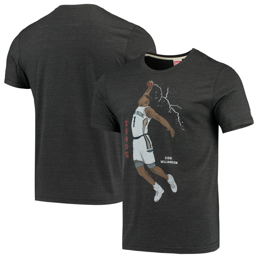 Zion Williamson New Orleans Pelicans Player Graphic Tri-Blend T-Shirt Charcoal