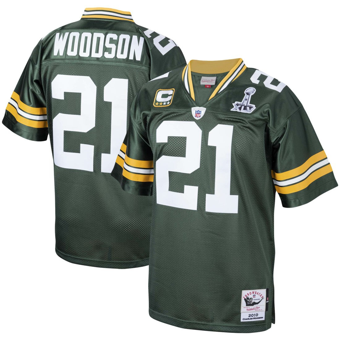 Charles Woodson Green Bay Packers 2010 Authentic Throwback Retired Player Jersey - Green - Mitchell & Ness