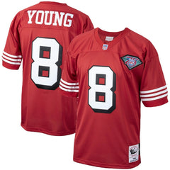 Steve Young San Francisco 49ers 1994 Authentic Throwback Retired Player Jersey - Scarlet - Mitchell & Ness