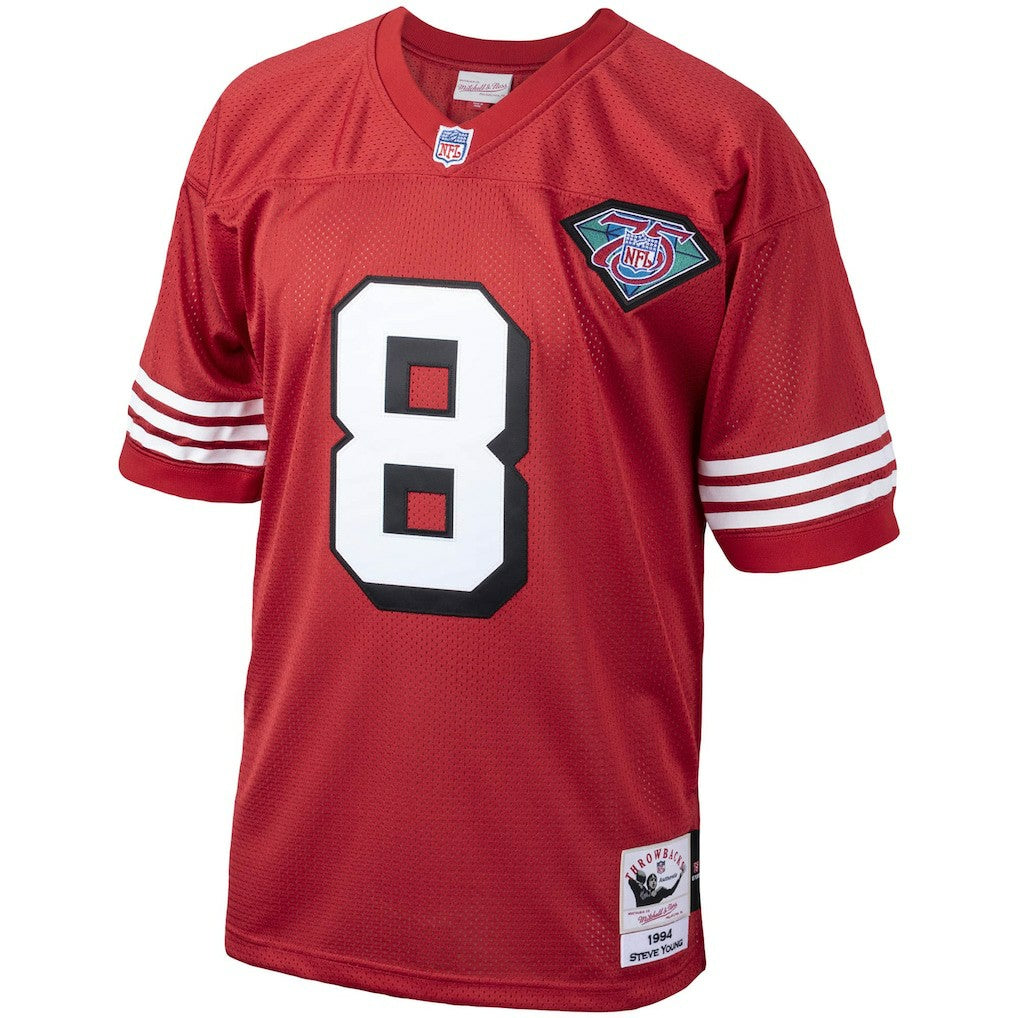 Steve Young San Francisco 49ers 1994 Authentic Throwback Retired Player Jersey - Scarlet - Mitchell & Ness