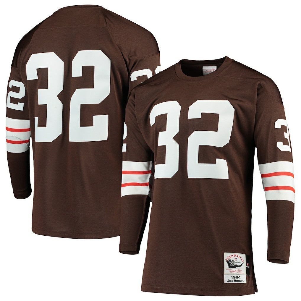 Jim Brown Cleveland Browns 1964 Authentic Throwback Retired Player Jersey - Brown - Mitchell & Ness