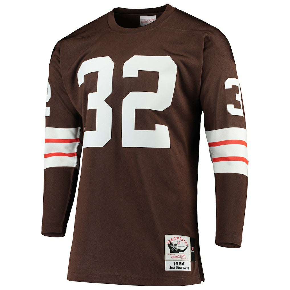 Jim Brown Cleveland Browns 1964 Authentic Throwback Retired Player Jersey - Brown - Mitchell & Ness