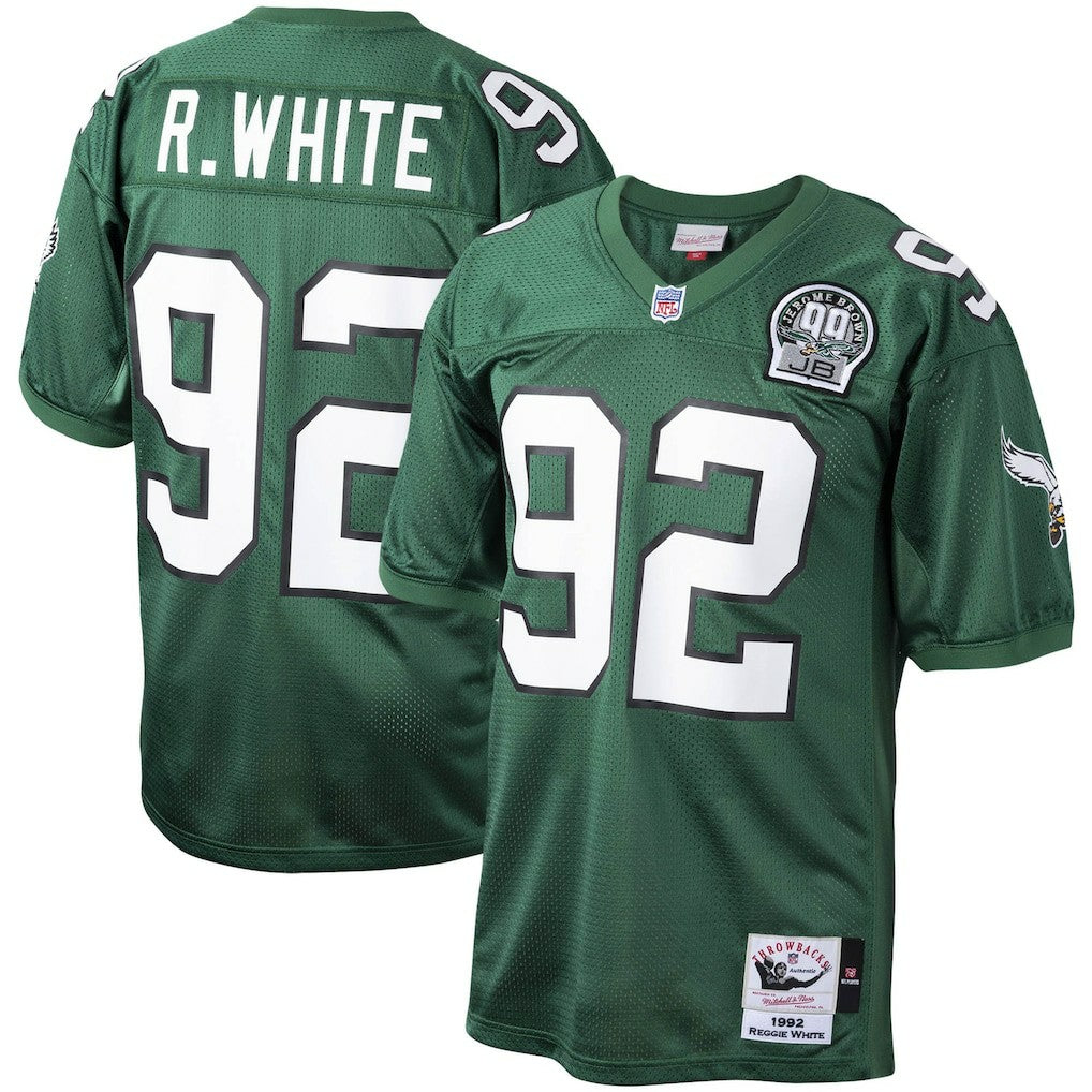 Reggie White Philadelphia Eagles Authentic Throwback Retired Player Jersey - Green - Mitchell & Ness
