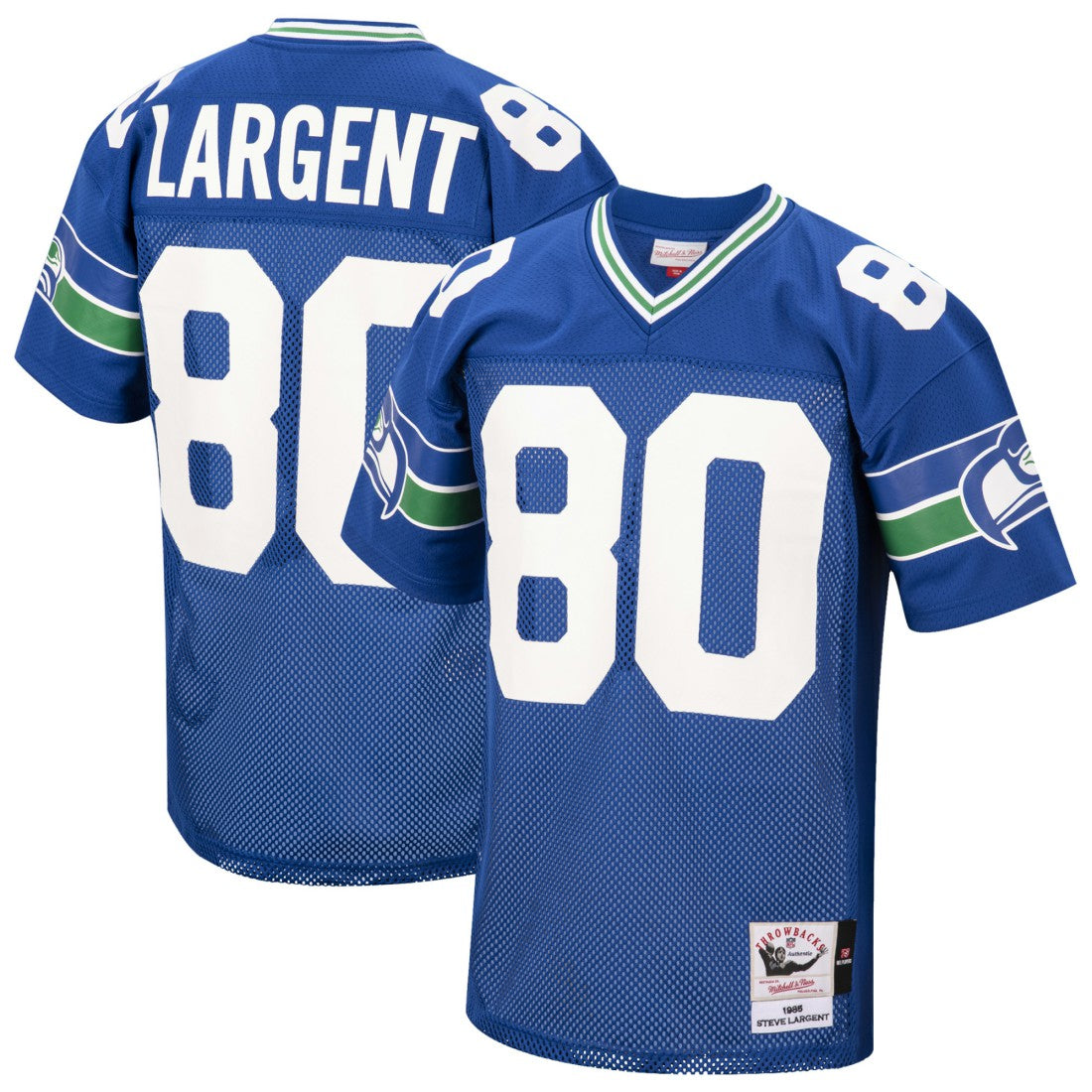 Steve Largent Seattle Seahawks 1985 Authentic Throwback Retired Player Jersey - Royal - Mitchell & Ness
