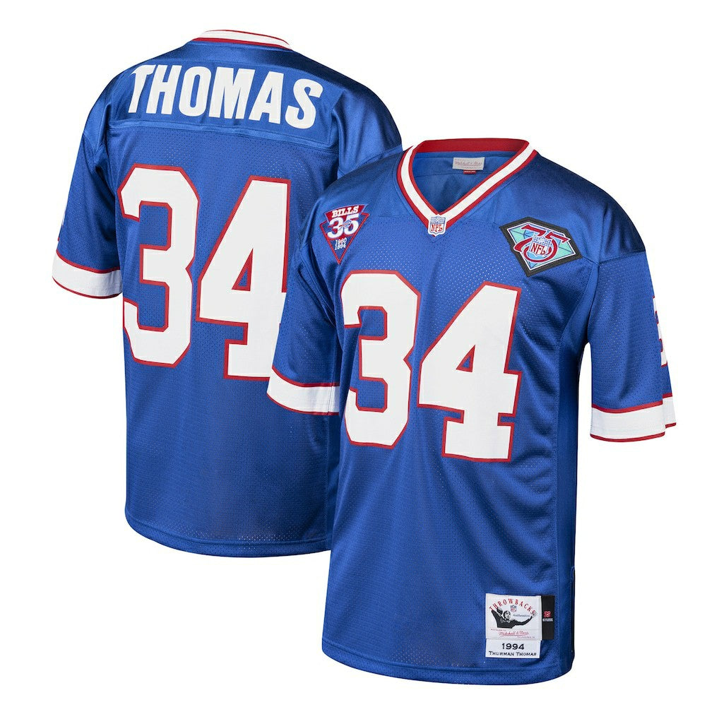 Thurman Thomas Buffalo Bills 1985 Authentic Throwback Retired Player Jersey - Royal - Mitchell & Ness
