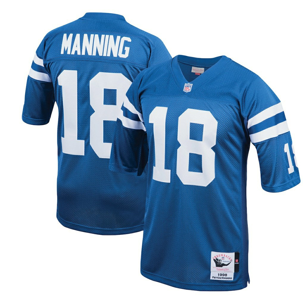 Peyton Manning Indianapolis Colts 1998 Authentic Throwback Retired Player Jersey - Royal - Mitchell & Ness