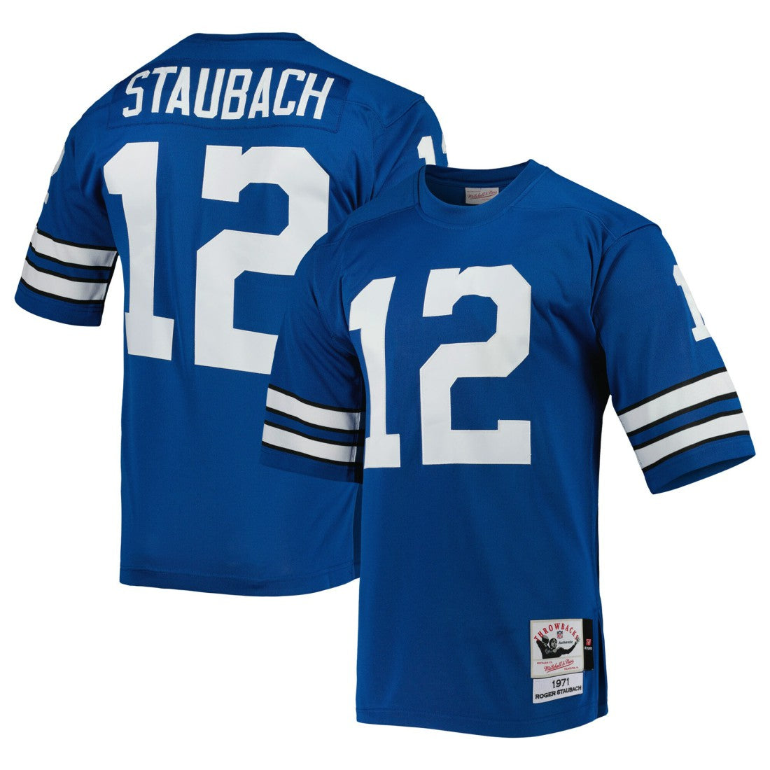 Roger Staubach Dallas Cowboys 1971 Authentic Throwback Retired Player Jersey - Royal - Mitchell & Ness