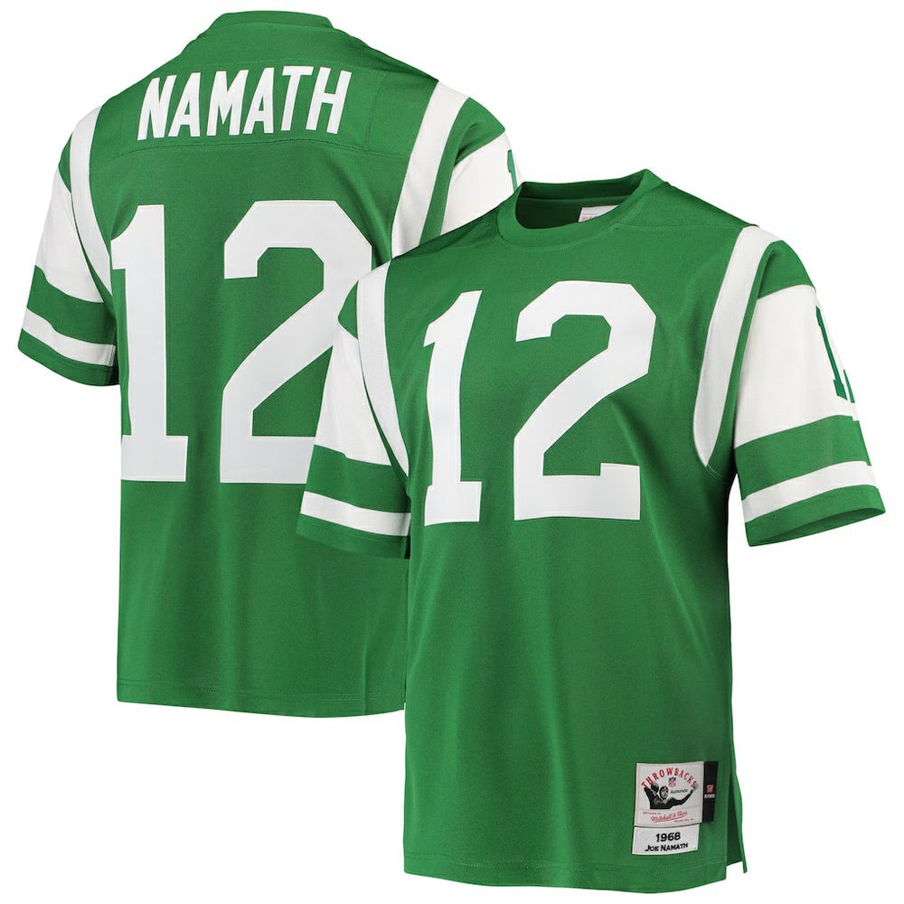 Joe Namath New York Jets 1968 Authentic Throwback Retired Player Jersey - Green - Mitchell & Ness