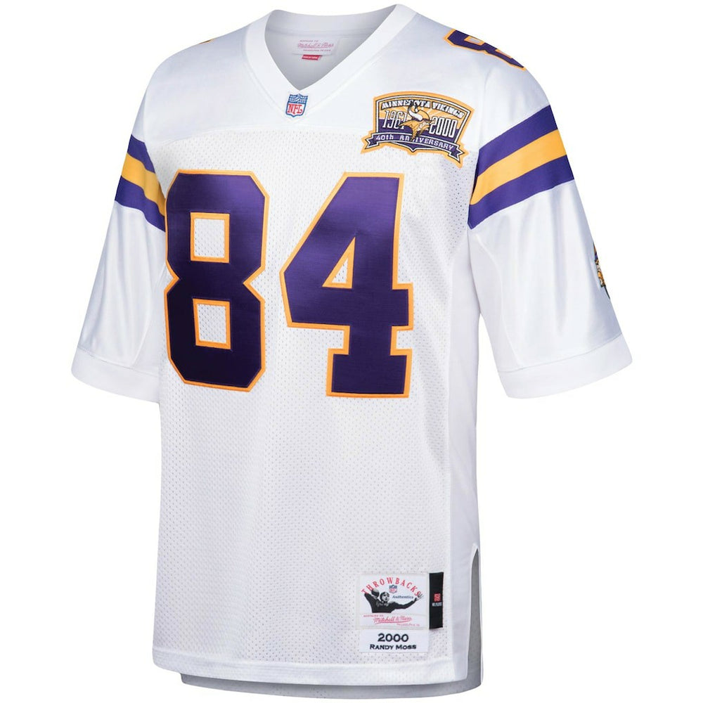 Randy Moss Minnesota Vikings 2000 Authentic Throwback Retired Player Jersey - White - Mitchell & Ness