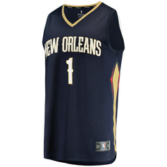 Fanatics Zion Williamson New Orleans Pelicans Fast Break Replica Jersey Navy Icon Edition