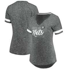 Fanatics Brooklyn Nets Women's Showtime Winning With Pride Notch Neck T-Shirt Gray/White