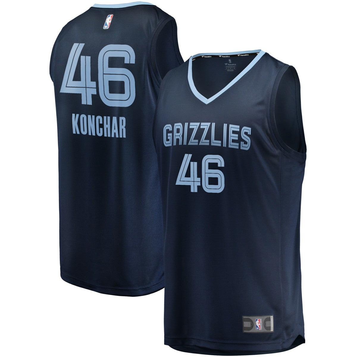 Fanatics John Konchar Memphis Grizzlies Fast Break Replica Jersey Navy Icon Edition