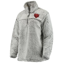 Chicago Bears Women's Sherpa Quarter-Zip Pullover Jacket - Gray - NFL