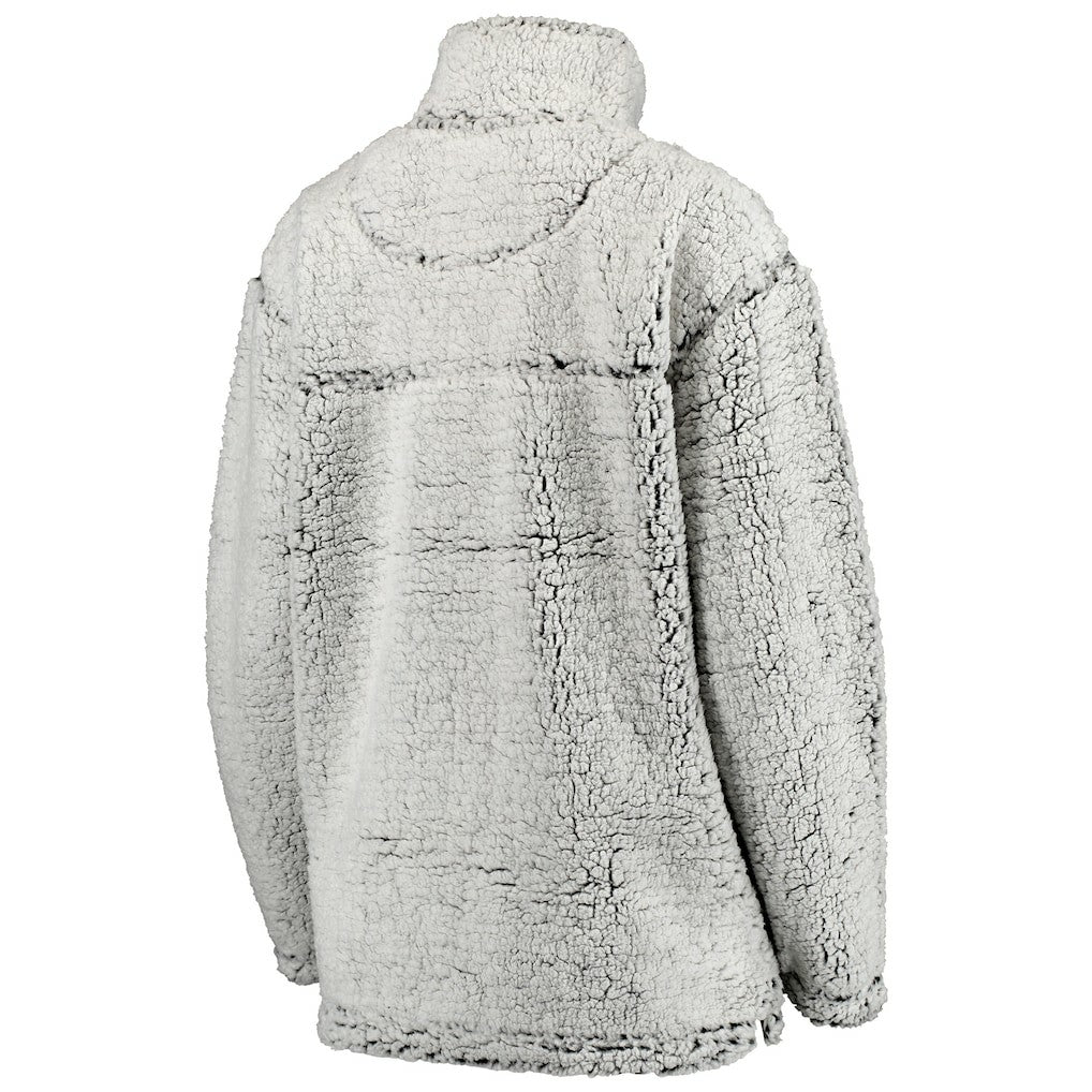 Chicago Bears Women's Sherpa Quarter-Zip Pullover Jacket - Gray - NFL