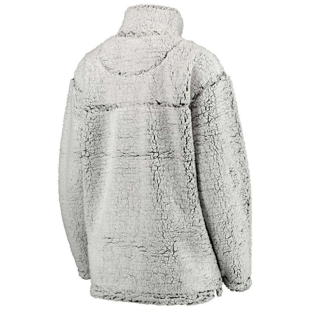 Chicago Bears Women's Sherpa Quarter-Zip Pullover Jacket - Gray - NFL