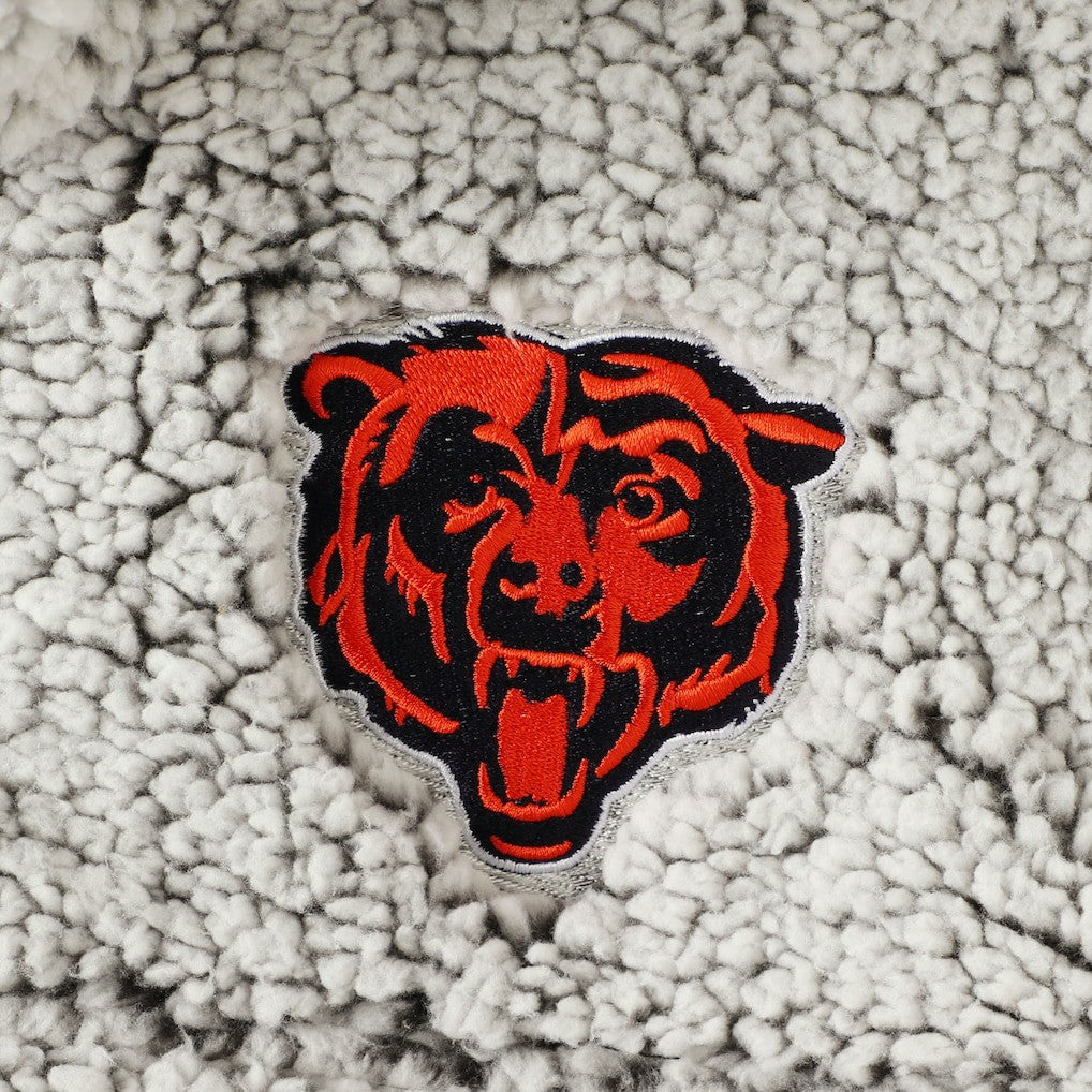 Chicago Bears Women's Sherpa Quarter-Zip Pullover Jacket - Gray - NFL