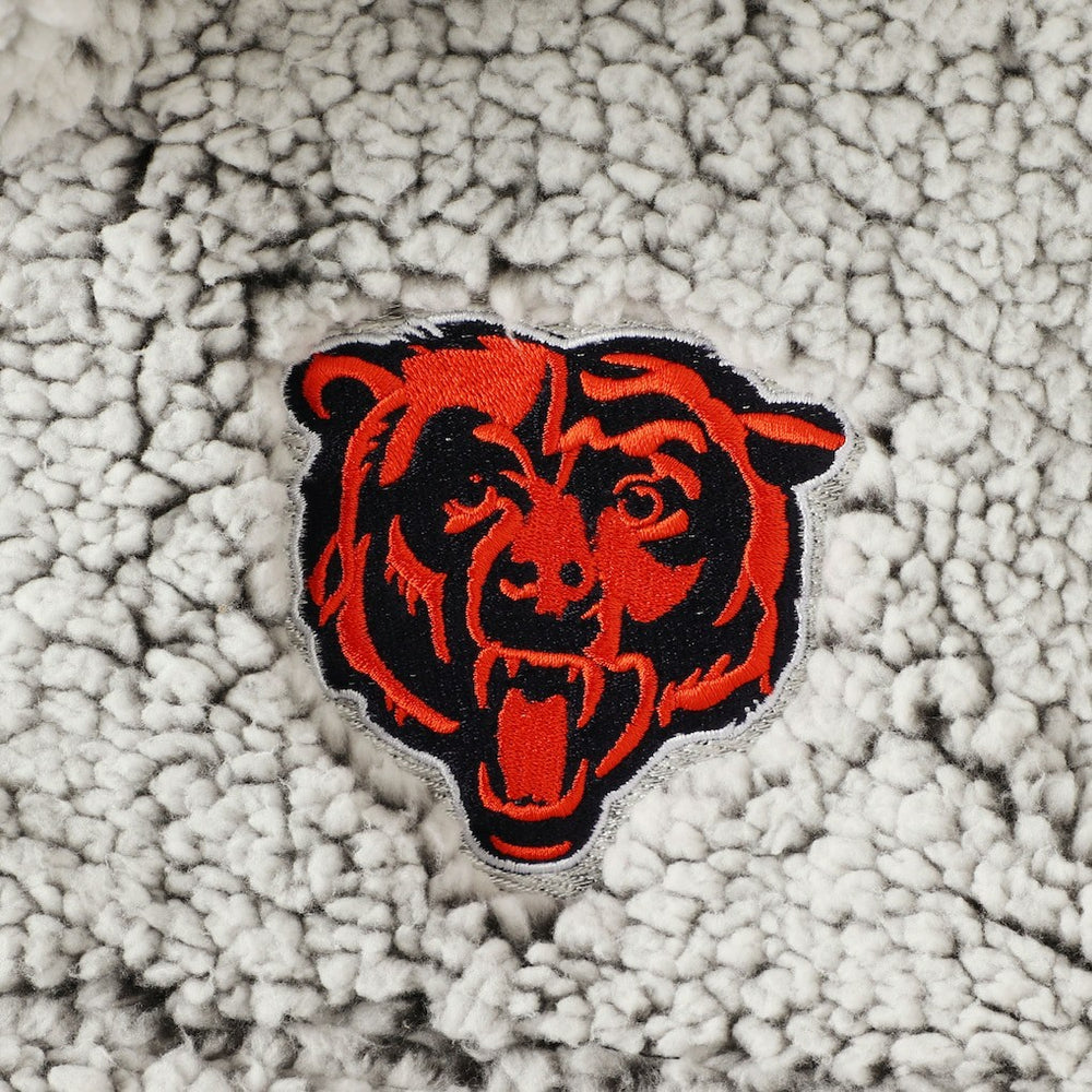 Chicago Bears Women's Sherpa Quarter-Zip Pullover Jacket - Gray - NFL