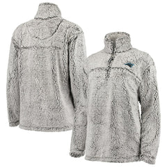 Carolina Panthers G-III 4Her by Carl Banks Women's Sherpa Quarter-Zip Pullover Jacket - Gray - NFL