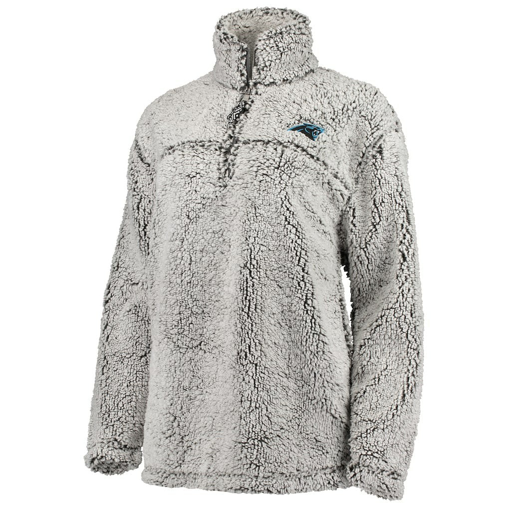 Carolina Panthers G-III 4Her by Carl Banks Women's Sherpa Quarter-Zip Pullover Jacket - Gray - NFL